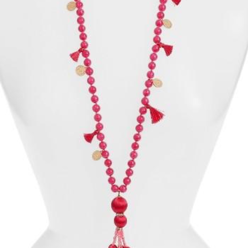 Kate Spade 12k Gold Plated Bead /Tassel Necklace - Picture 5 of 6